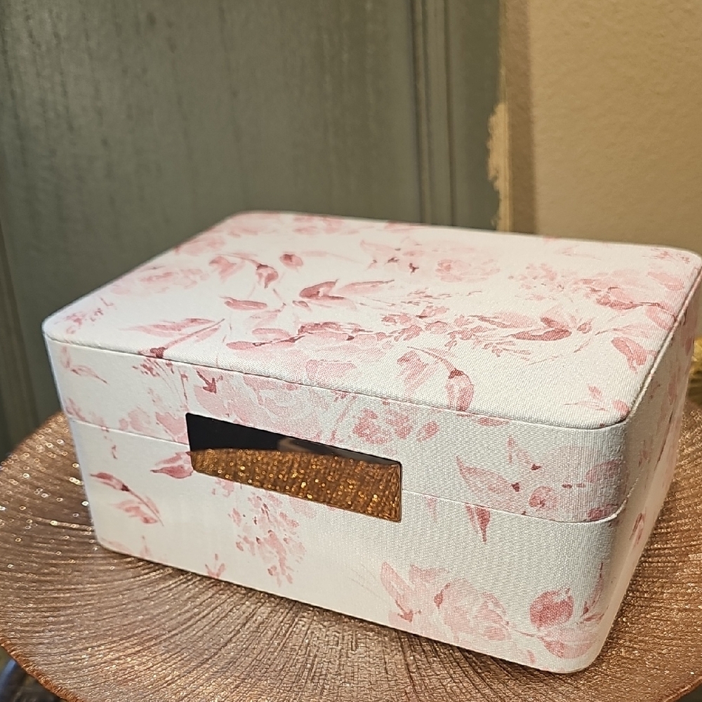 Floral Pink and White Jewelry Box
